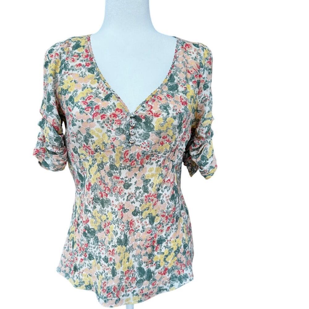 COMPTOIR DES COTONNIERS Silk Floral Blouse in Size 38 (8)